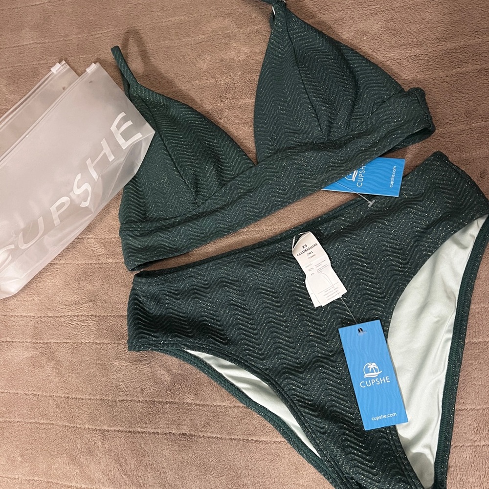 CUPSHE emerald green bikini